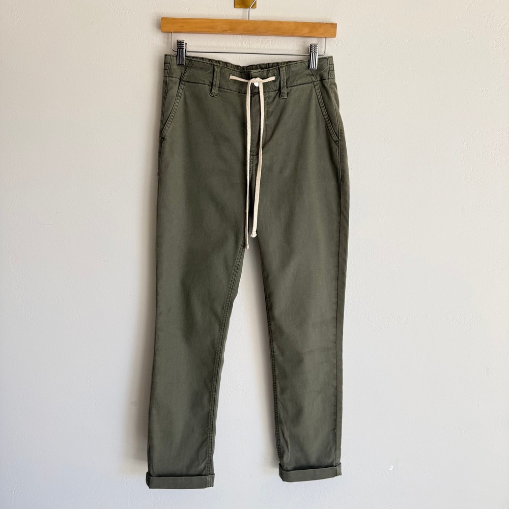 PAIGE Christy Pant 25 Vintage Coastal Green Drawstring Jogger Utility Gorpcore